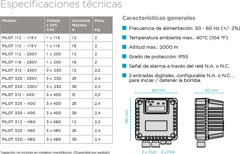 Controlador Serie Pilot de 18 a 30 Amp, Nastec