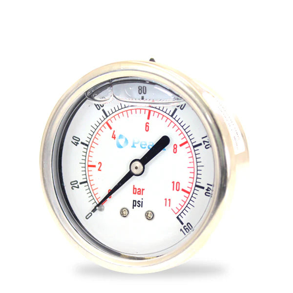 Manómetro en Glicerina 1/4" de 0 a 300 Psi , Pearl